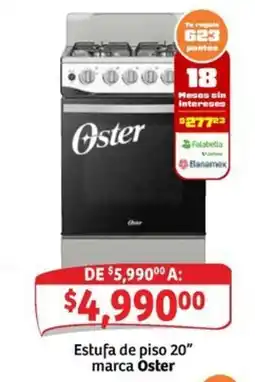 Soriana Mercado Oster estufa de piso 20" oferta