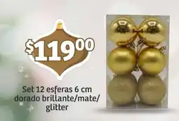 Soriana Mercado Set 12 esferas oferta