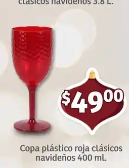 Soriana Mercado Copa plástico roja clásicos navideños oferta