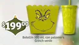 Soriana Mercado Botellín Grinch verde oferta