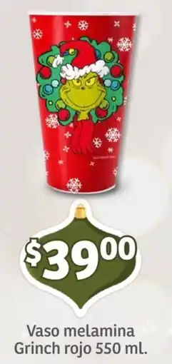 Soriana Mercado Vaso melamina Grinch rojo oferta
