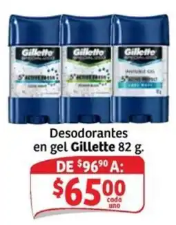 Soriana Mercado Gillette Desodorantes en gel oferta