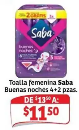 Soriana Mercado Saba toalla femenina buenas noches oferta