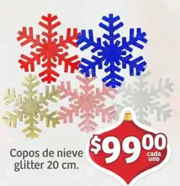 Soriana Mercado Copos de nieve glitter oferta