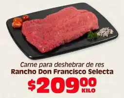 Soriana Híper Rancho Don Francisco Selecta Carne para deshebrar de res oferta