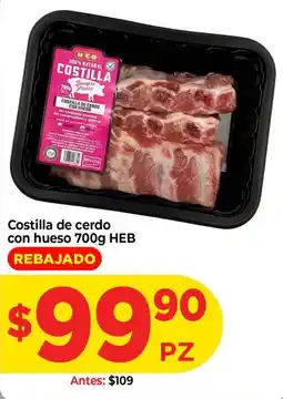 HEB HEB costilla de cerdo con hueso oferta