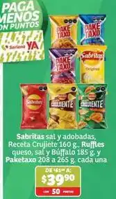 Soriana Híper Sabritas - sal y adobadas, receta crujiente, ruffles queso, sal y buffalo oferta