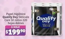 Soriana Híper Quality day - papel higiénico delicate care oferta