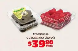 Soriana Híper Frambuesa o zarzamora charola oferta