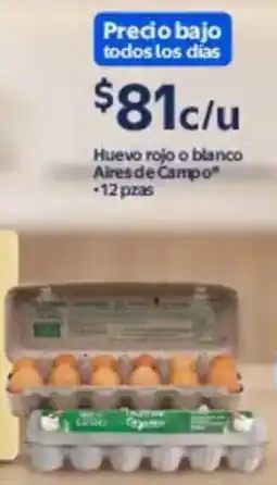 Walmart Huevo rojo o blanco oferta