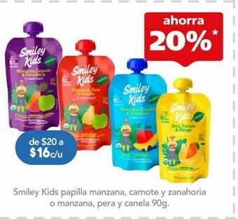 Farmacia San Pablo Smiley kids papilla mza pera can c/90gr oferta
