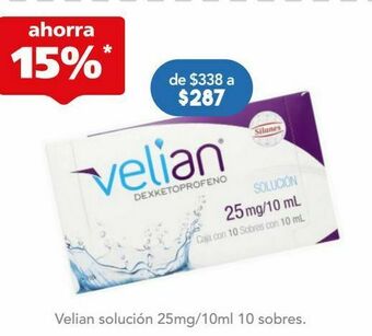 Farmacia San Pablo Velian sol 25mg caj c/10 oferta