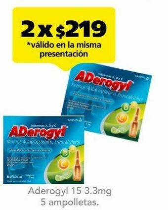 Farmacia San Pablo Aderogyl 15 oral sol 3.3mg caj c/5 oferta