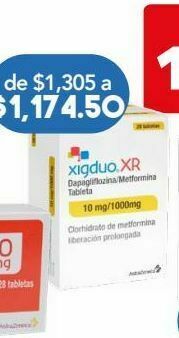 Farmacia San Pablo Xigduo xr tab 10/1000mg caj c/28 oferta