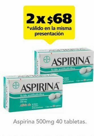 Farmacia San Pablo Aspirina tab 500mg caj c/40 oferta