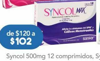 Farmacia San Pablo Syncol max com 650/60/15mg caj c/12 oferta