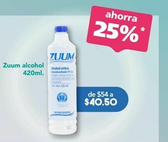 Farmacia San Pablo Zuum alcohol btl c/420ml oferta