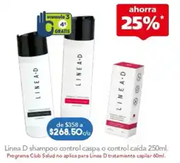 Farmacia San Pablo Linea D shampoo control caspa o control caída oferta