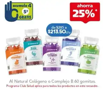 Al Natural Colágeno o Complejo B 60 gomitas