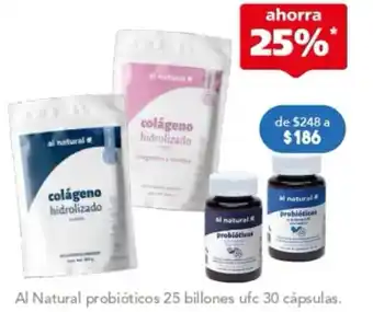 Al Natural probióticos 25 billones ufc 30 cápsulas