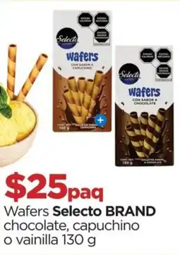 Chedraui Wafers Selecto BRAND chocolate, capuchino o vainilla oferta