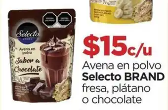Selecto brand avena en polvo fresa, plátano o chocolate