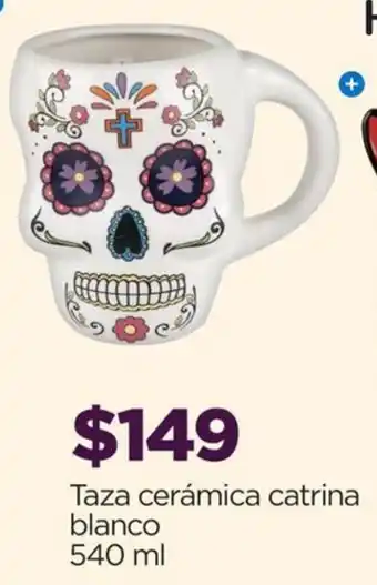 Taza cerámica catrina blanco