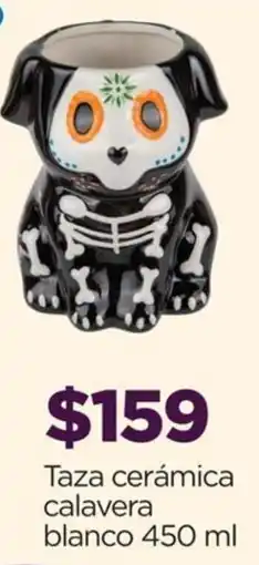 Chedraui Taza cerámica calavera blanco oferta