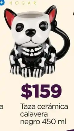 Chedraui Taza cerámica calavera negro oferta