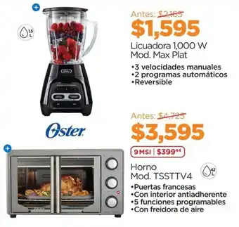 Oster Licuadora 1,000 W Mod. Max Plat