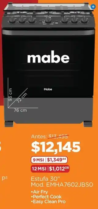 Mabe Estufa 30"