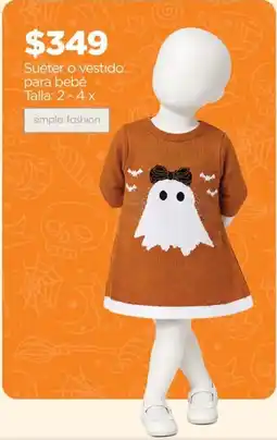 Chedraui simple fashion Suéter o vestido para bebé oferta