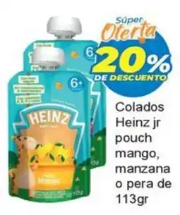Merza Heinz colados jr pouch mango manzana o pera oferta