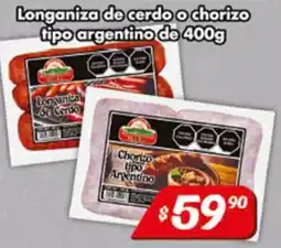 El Florido Longaniza de cerdo o chorizo tipo argentino oferta