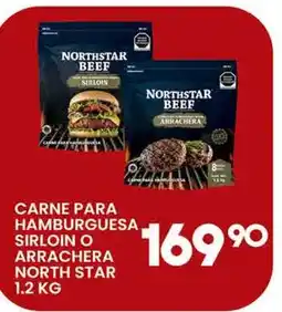 Alsuper northstar beef carne para hamburguesa sirloin o arrachera oferta