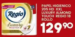 Alsuper Regio papel higienico 205 hd xxl luxury almond touch oferta