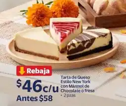 Walmart Express Tarta de Queso Estilo New York con Marmol de Chocolate o fresa oferta