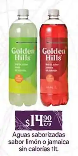 La Comer Golden Hills Aguas saborizadas sabor limón o jamaica oferta