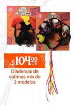La Comer Diademas de catrinas mix de 3 modelos oferta