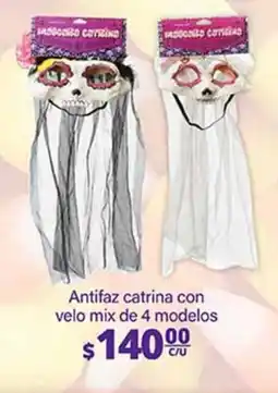 La Comer Antifaz catrina con velo mix de 4 modelos oferta