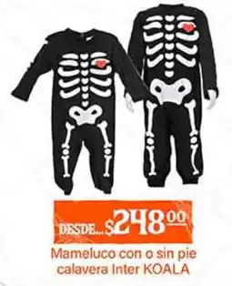 La Comer Inter KOALA Mameluco con o sin pie calavera oferta