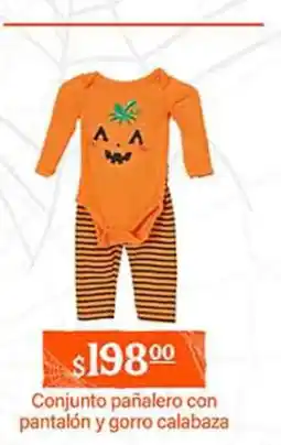La Comer Conjunto pañalero con pantalón y gorro calabaza oferta