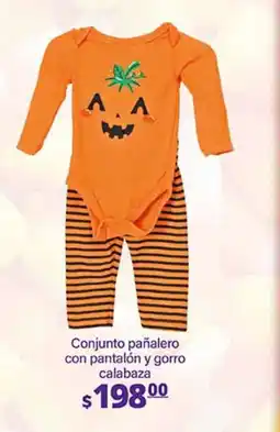 La Comer Conjunto pañalero con pantalón y gorro calabaza oferta