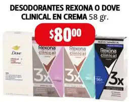 Farmacias Guadalajara desodorantes rexona o dove clinical en crema oferta
