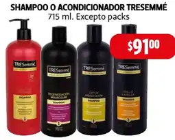 Farmacias Guadalajara TRESemmé shampoo o acondicionador oferta