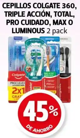 Farmacias Guadalajara Colgate cepillos 360 triple accion total pro cuidado max o luminous oferta