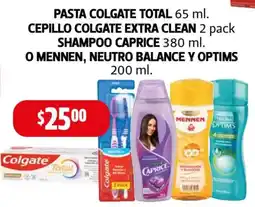 Farmacias Guadalajara Colgate Pasta Total Cepillo Colgate Extra Clean Shampoo Caprice Mennen Neutro Balance y Optims oferta
