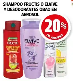 Farmacias Guadalajara Shampoo Fructis o Elvive y desodorantes Obao en aerosol oferta