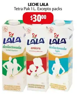 Farmacias Guadalajara Leche Lala Tetra Pak 1 L. Excepto packs oferta