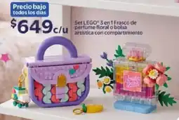 Walmart LEGO Set 3 en 1 Frasco de perfume floral o bolsa artística con compartimiento oferta